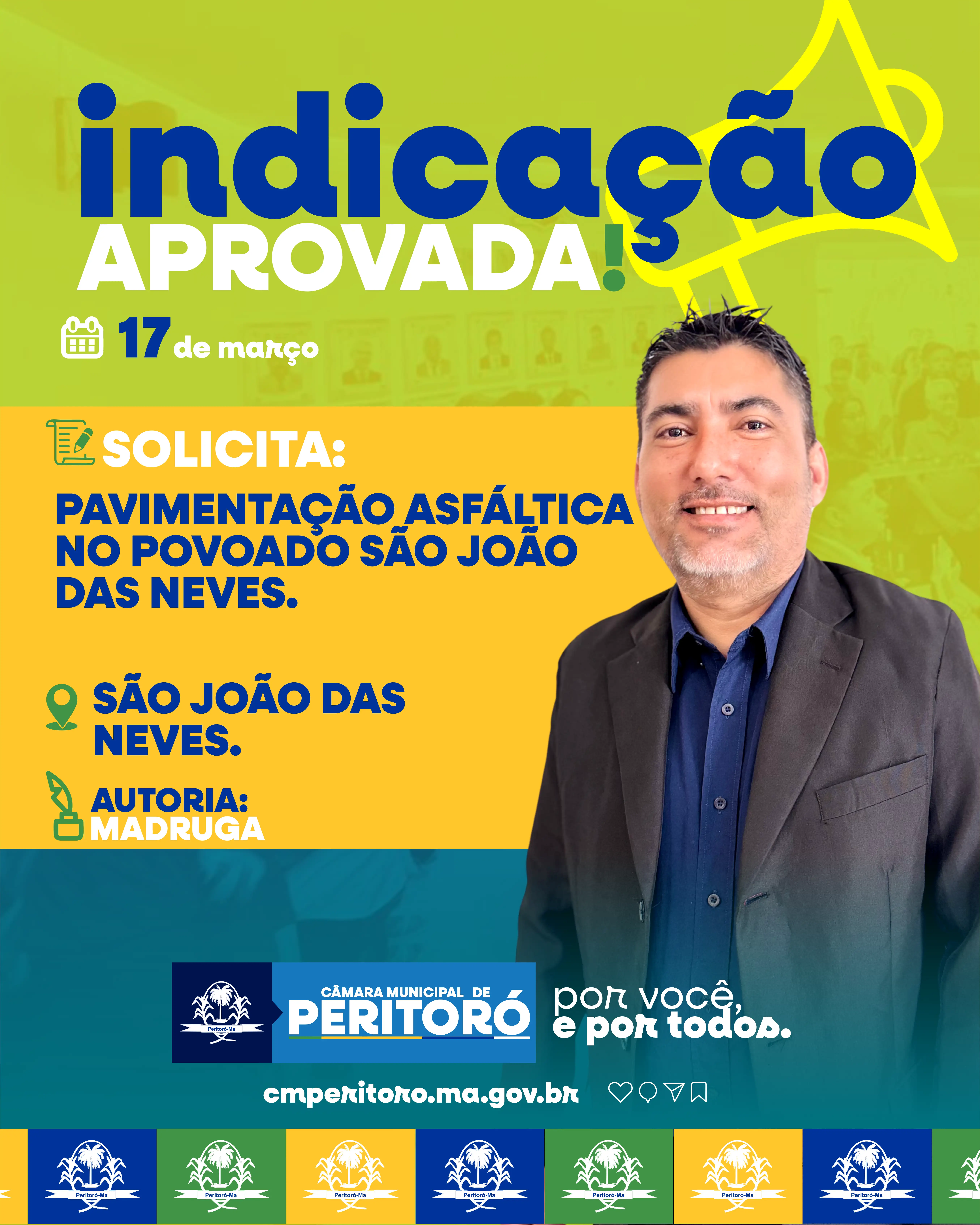 INDICAÇÃO DE Nº. 11/2026 de autoria do Vereador Antonio Sousa de Araújo